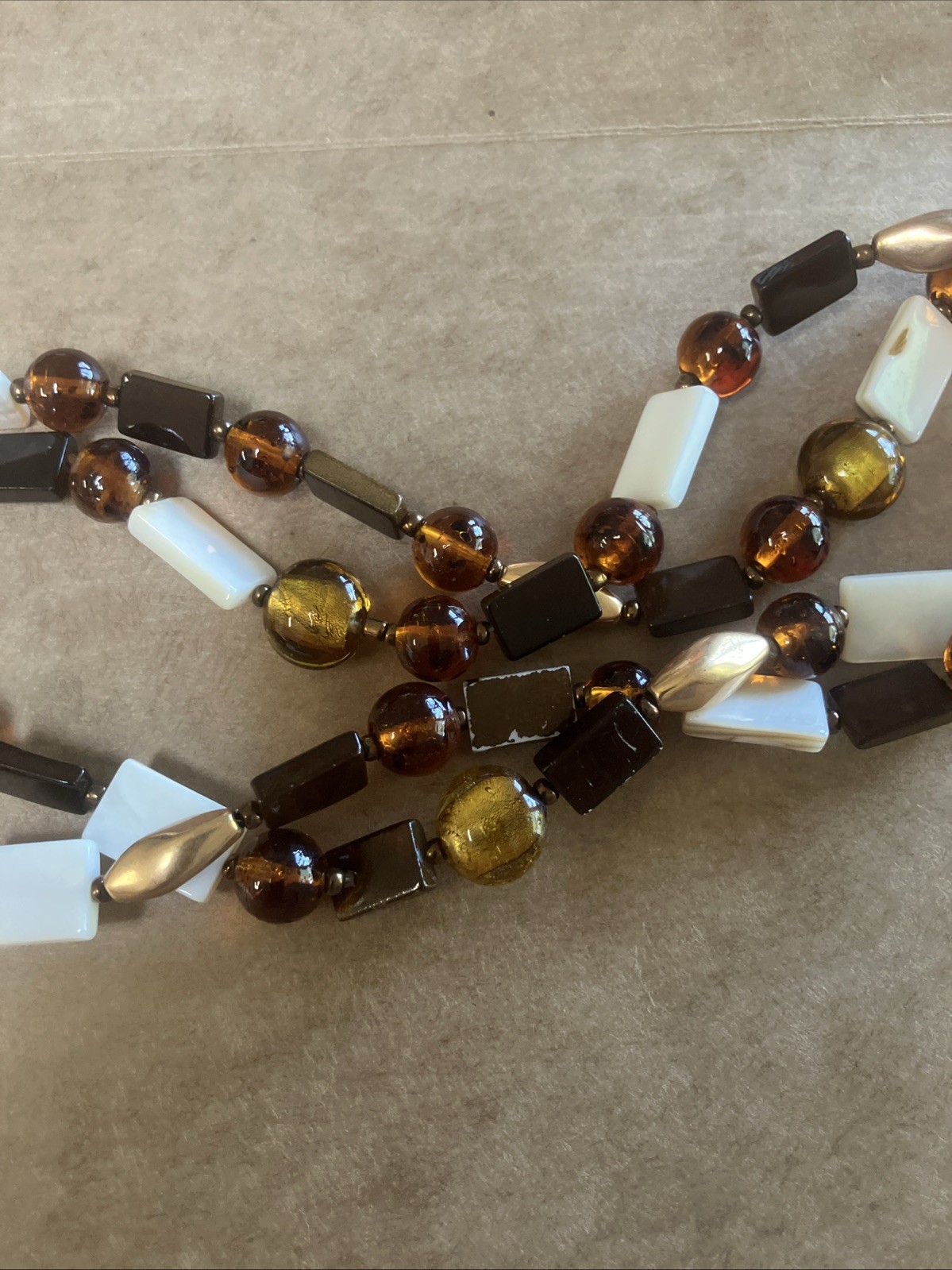Vintage Chico’s Bumble Bee Magnetic Clasp Necklace Brown Yellow