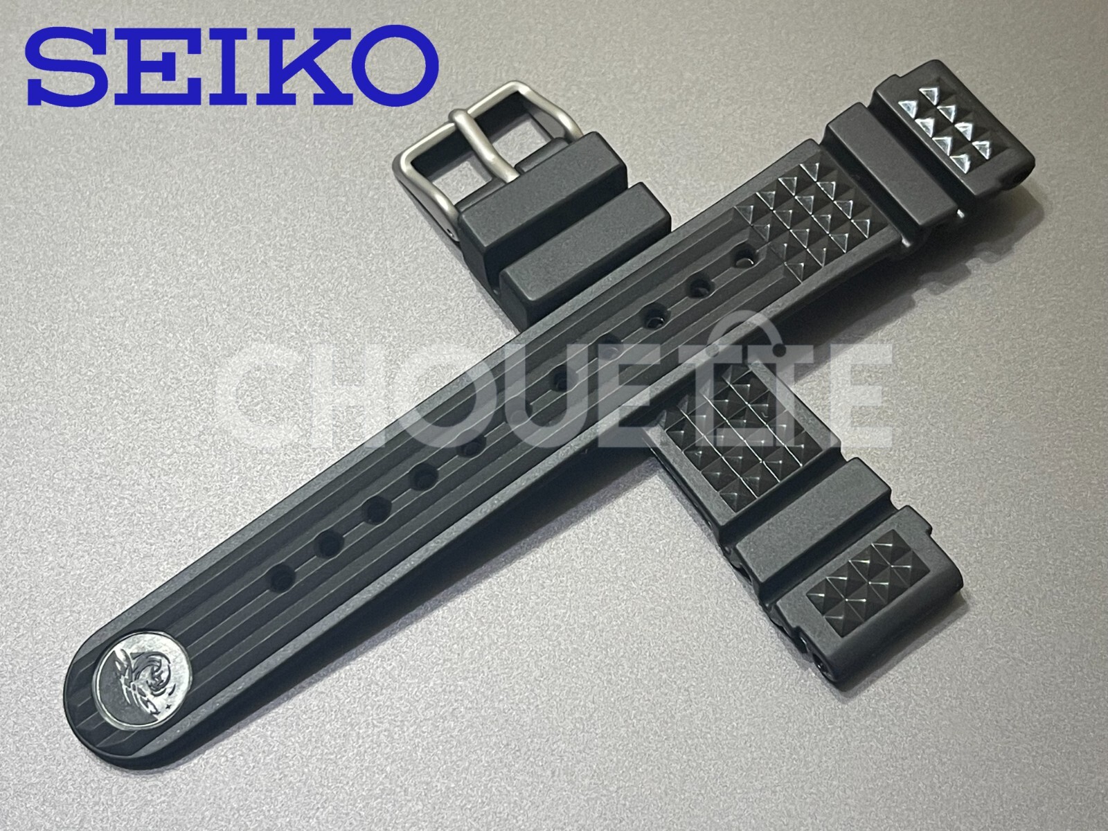 Seiko MM300 DE39AZ 20mm Black Rubber Strap Marine Master SBDX001 SBDX003 w/ PINS