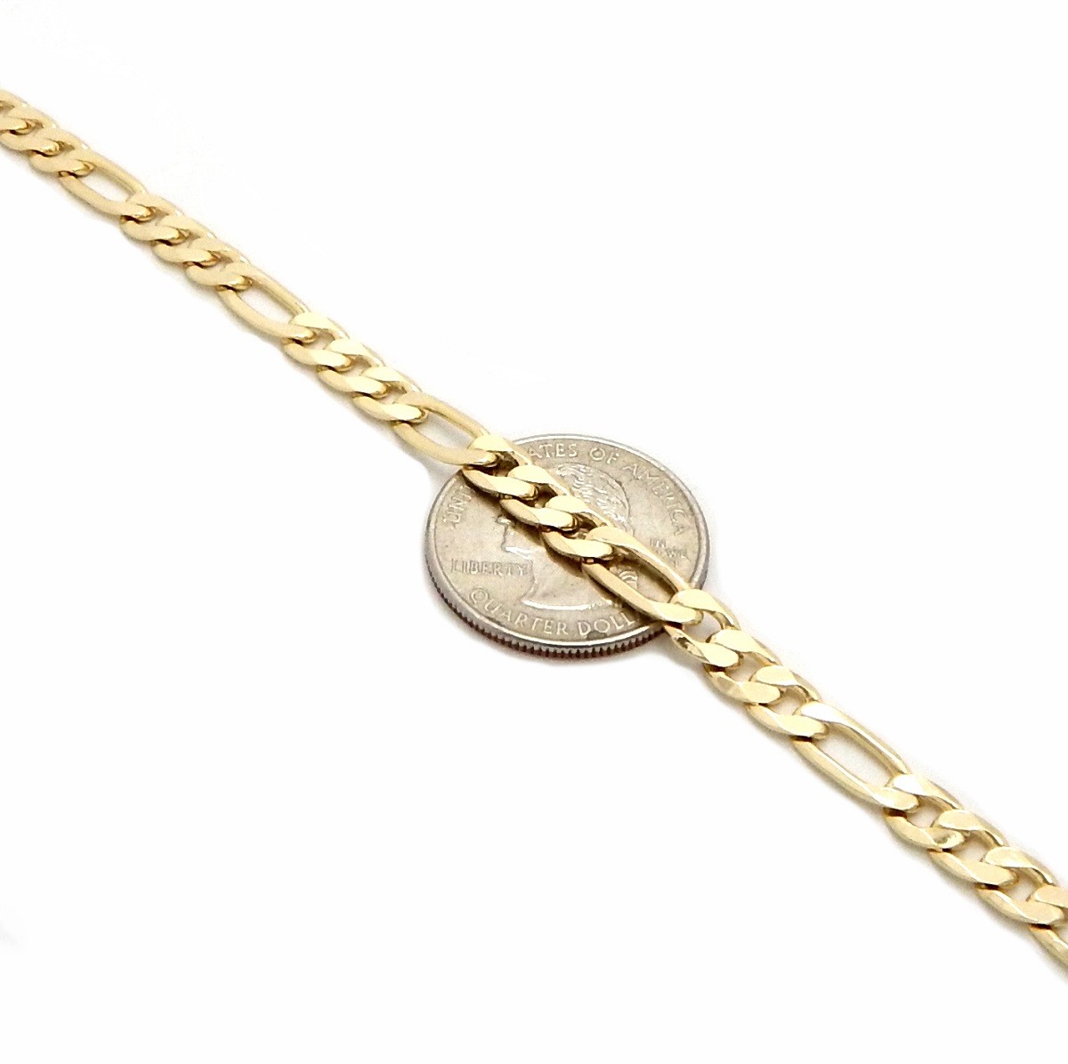6mm 14k Italian Figaro Link Chain Necklace 20″ 24″ 30″ inch Gold Plated