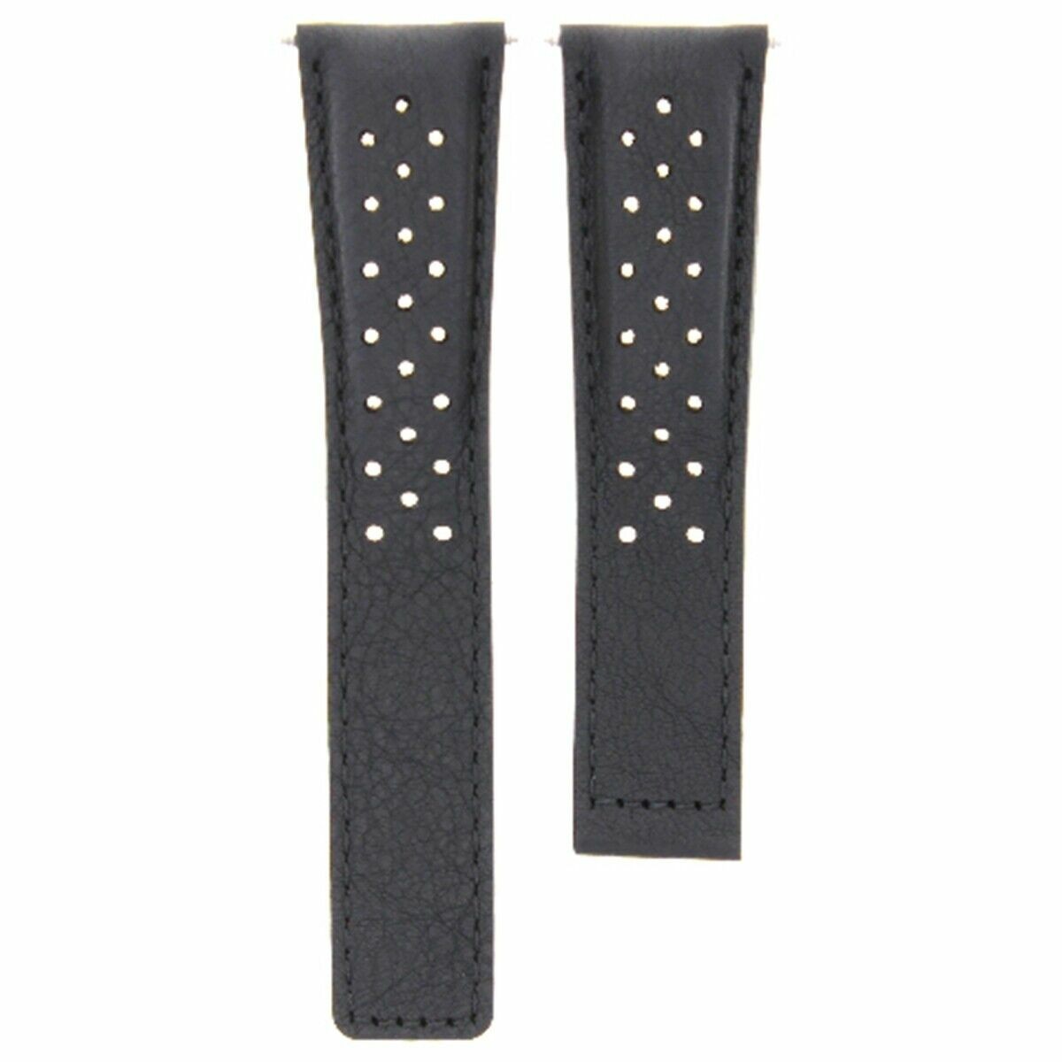 LEATHER BAND STRAP 22MM FOR TAG HEUER CARRERA CV2A80.FC6256 BLACK PERFORAT
