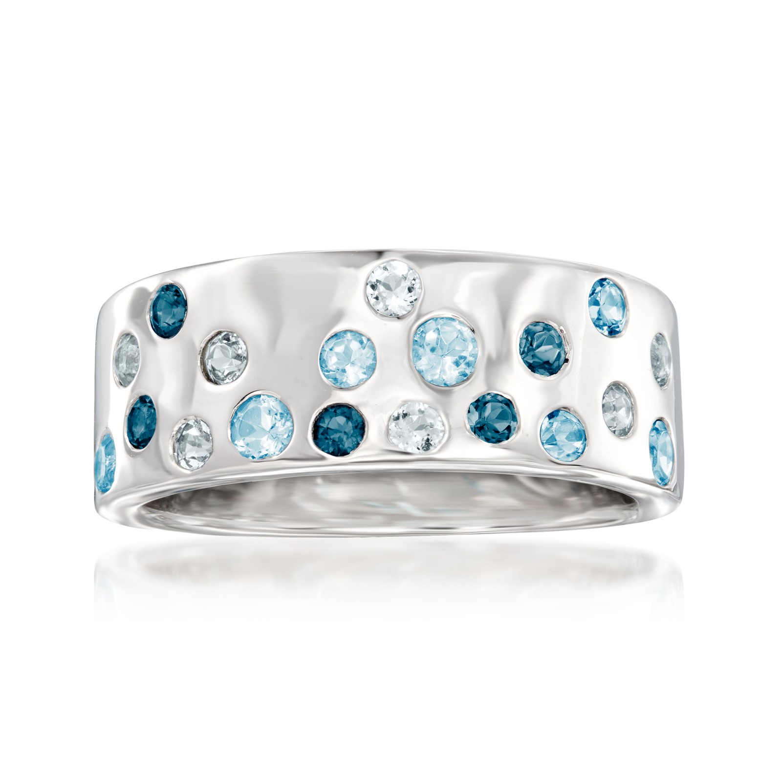 Ross-Simons 0.70 ct. t.w. Tonal Blue Topaz Ring in Sterling Silver