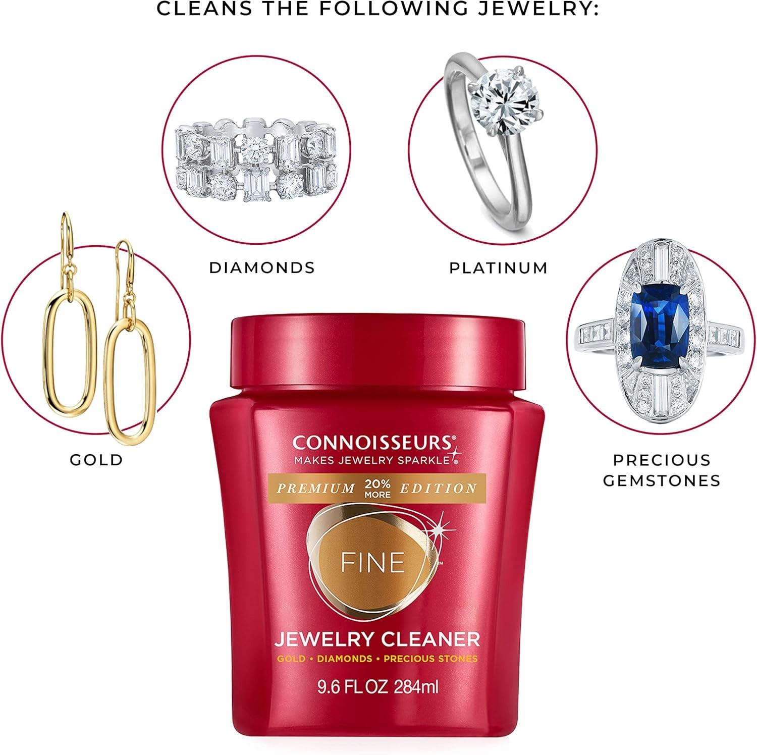 Advanced 9.6oz Jewelry Cleaner with Dip Tray & Brush – Freshen Up Fine Jewelry