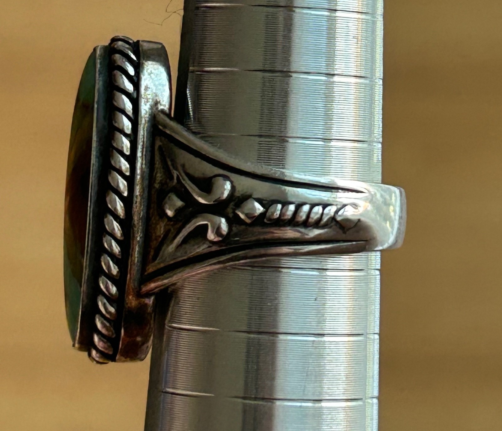 Carolyn Pollack Relios Sterling Silver Turquoise Inlay Mosaic Ring – Size 7