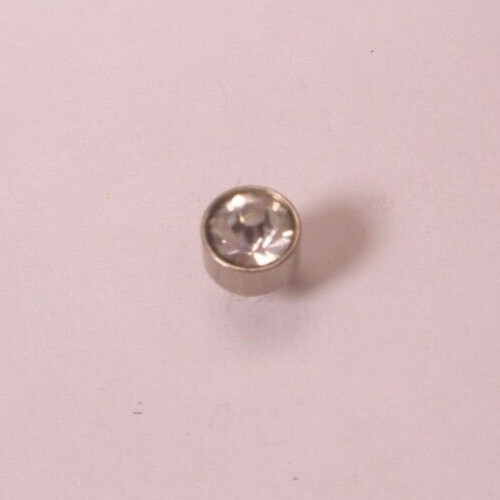 3.5mm Solitaire White Rhinestone Vintage Tie Tack Lapel Pin r82