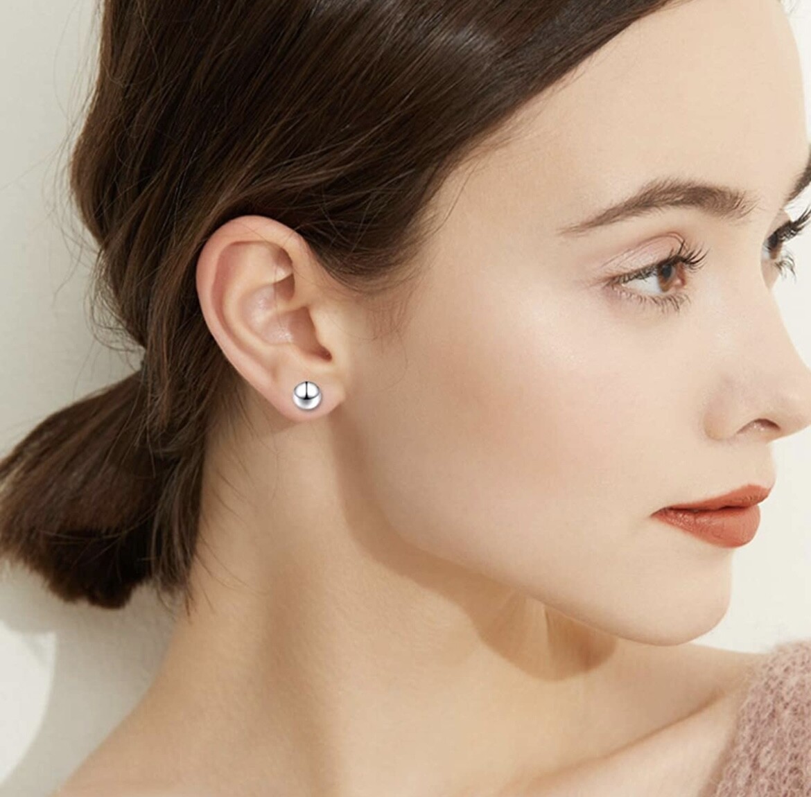 925 Sterling Silver Round Ball Stud Earrings High Polished 3PC Studs Set