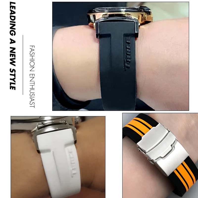 17 21mm Rubber Watch Band Strap For Tissot T048 T-Race T-Sports Bracelet