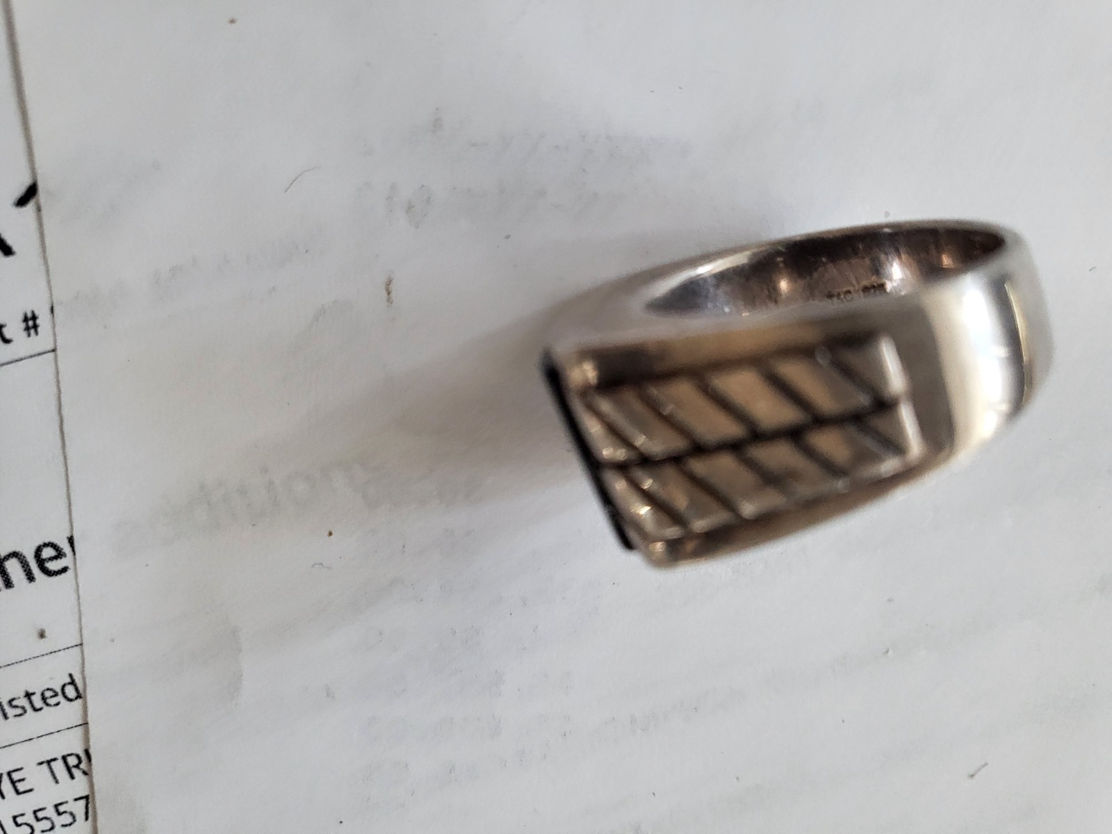 Heavy Ring T&C 925 Sterling Silver Black Onyx, 25.5 G, Size 10.5
