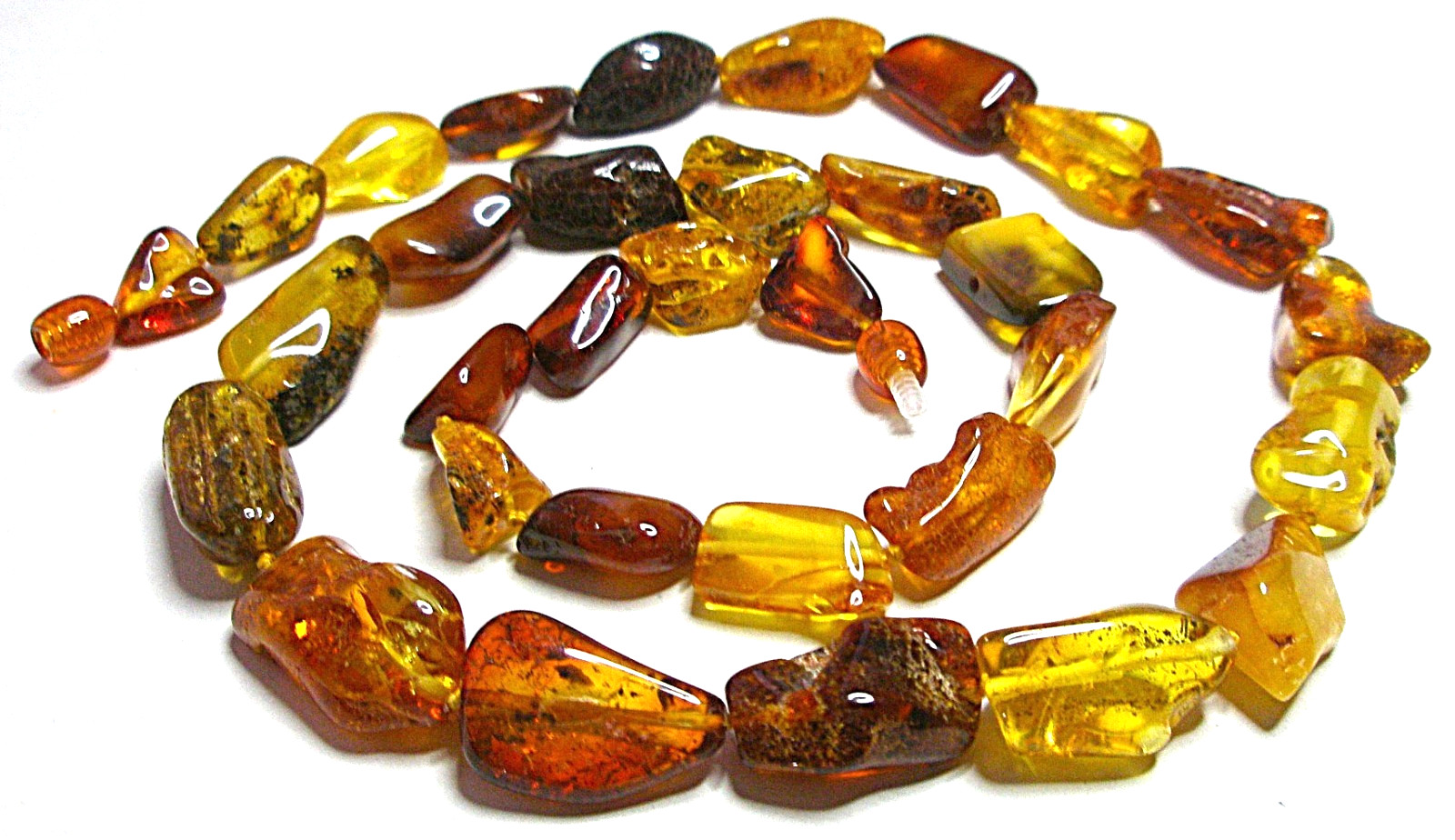 Genuine Polished Baltic Amber Necklace Multicolor 60 cm! – 23.5 inch, Handmade