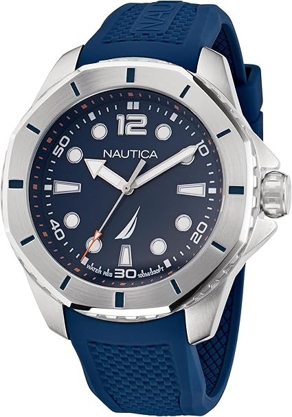 Nautica Men’s KOH May Bay Blue Silicone Strap Watch (Model: NAPKMF201)