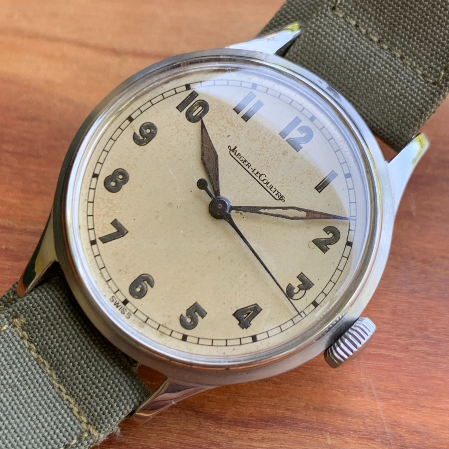 Jaeger-LeCoultre Arabic Numerals Stainless Steel Manual Wind Watch – Circa 1940s
