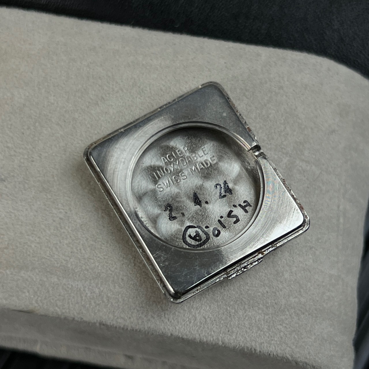 Vintage Christian Dior Rectangular Grey Dial Circa 1970 s’ Manual Winding