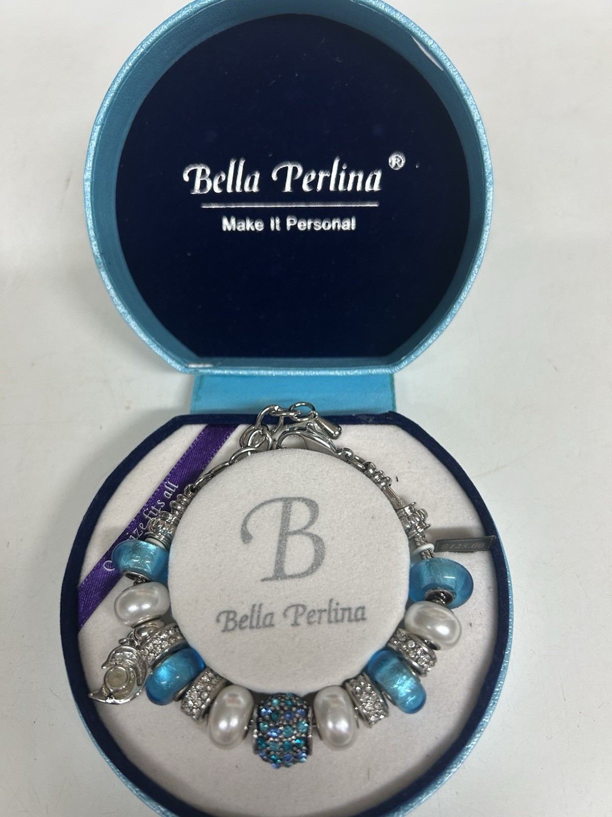 Bella Perlina Charm Bracelet Blue/Silver