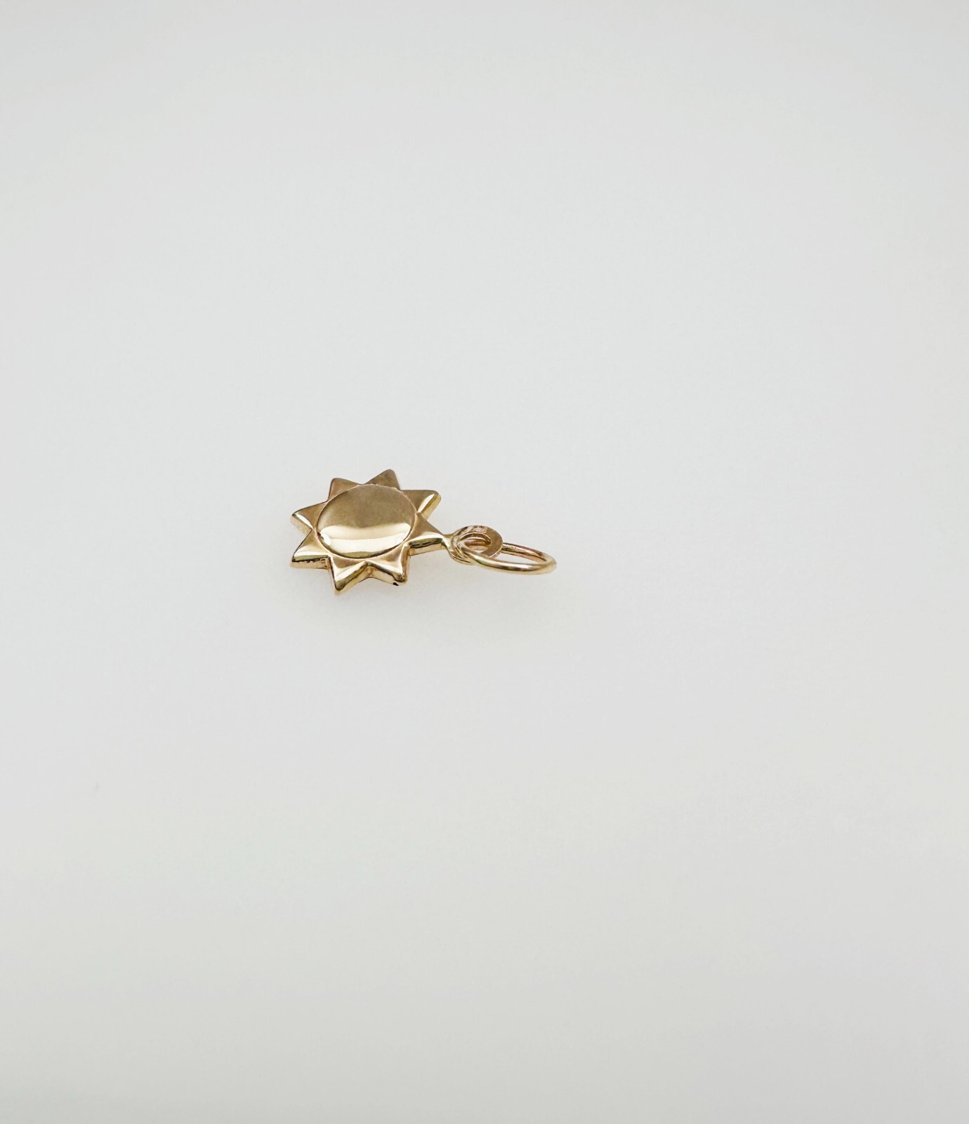 14K Solid Yellow Gold Mini/Petite Celestial Sun Charm Pendant .5x.3″ (13x7mm)