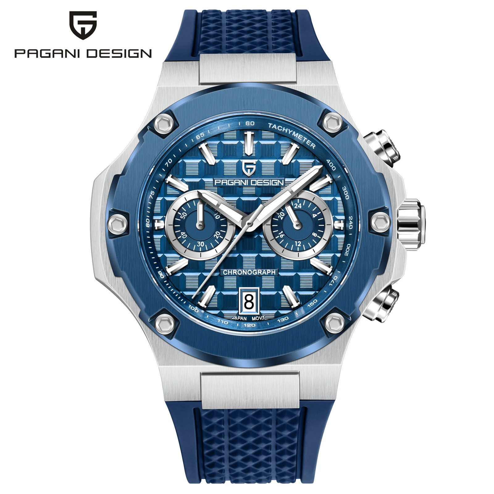 PAGANI DESIGN Men’s Chronograph Watch VK64 Quartz 10ATM Rose Gold Sport Watch