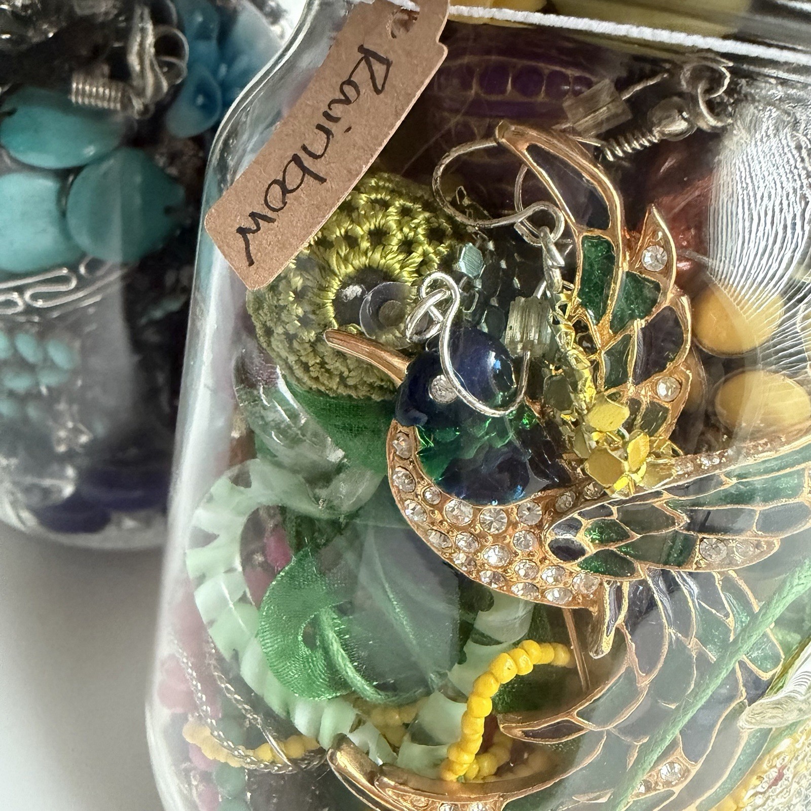 Pint Mystery Jewelry Jar Lot Curated Themes Mixed Vintage Modern Wearable 16 Oz