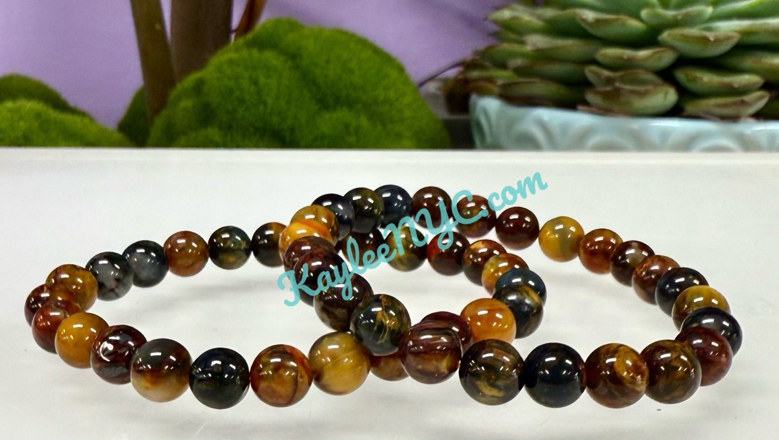Wholesale 6 Pcs 7mm Pietersite Natural Crystal Healing Stretch Bracelet 7.5″