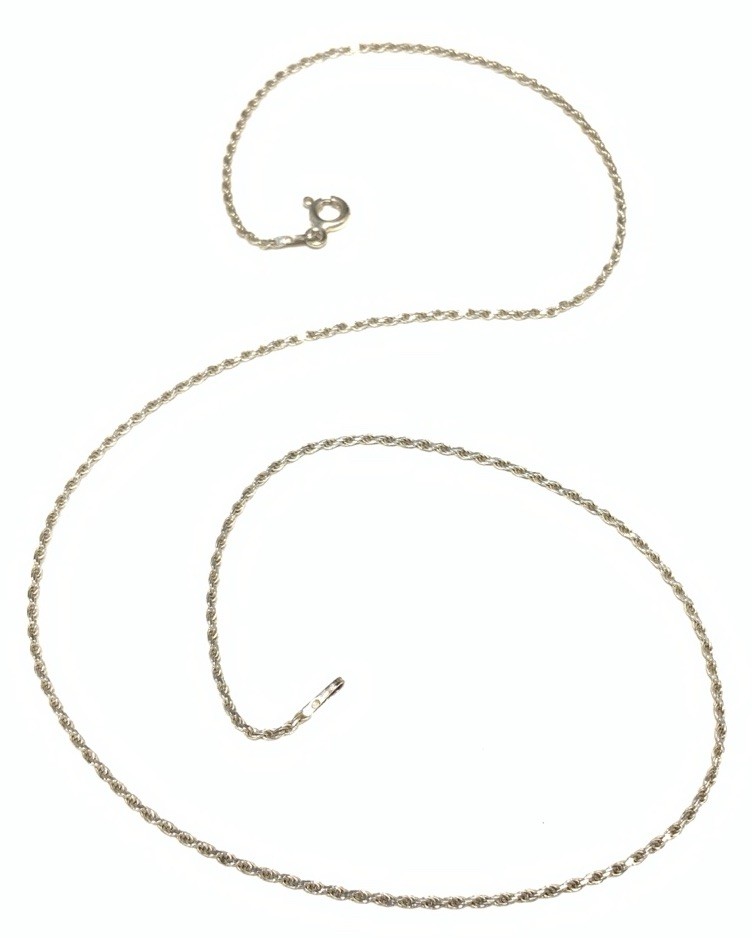 SU Sterling Silver 925 Rope Chain Necklace 16.75-inches LY06
