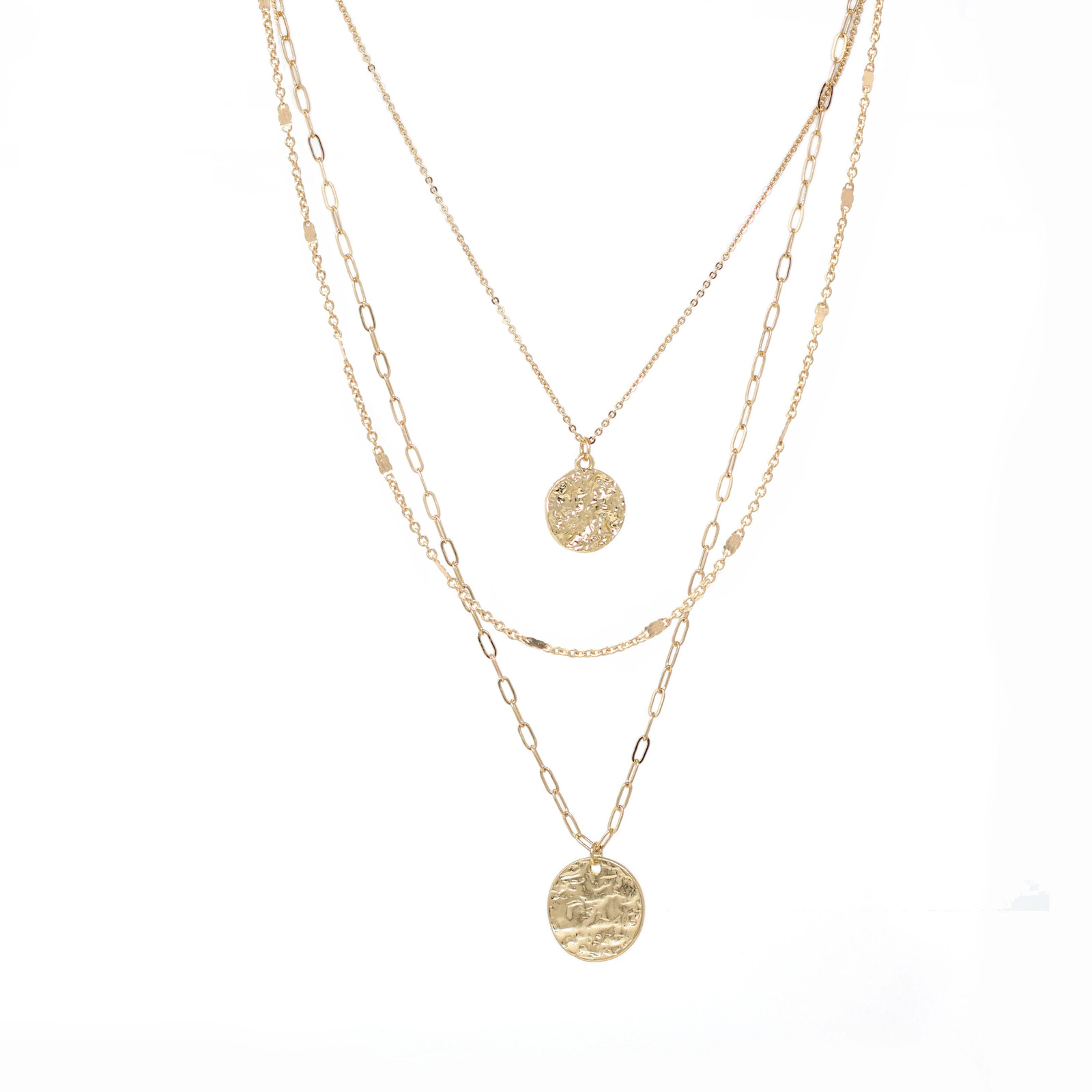 Modern Triple Layered Pendant Necklace