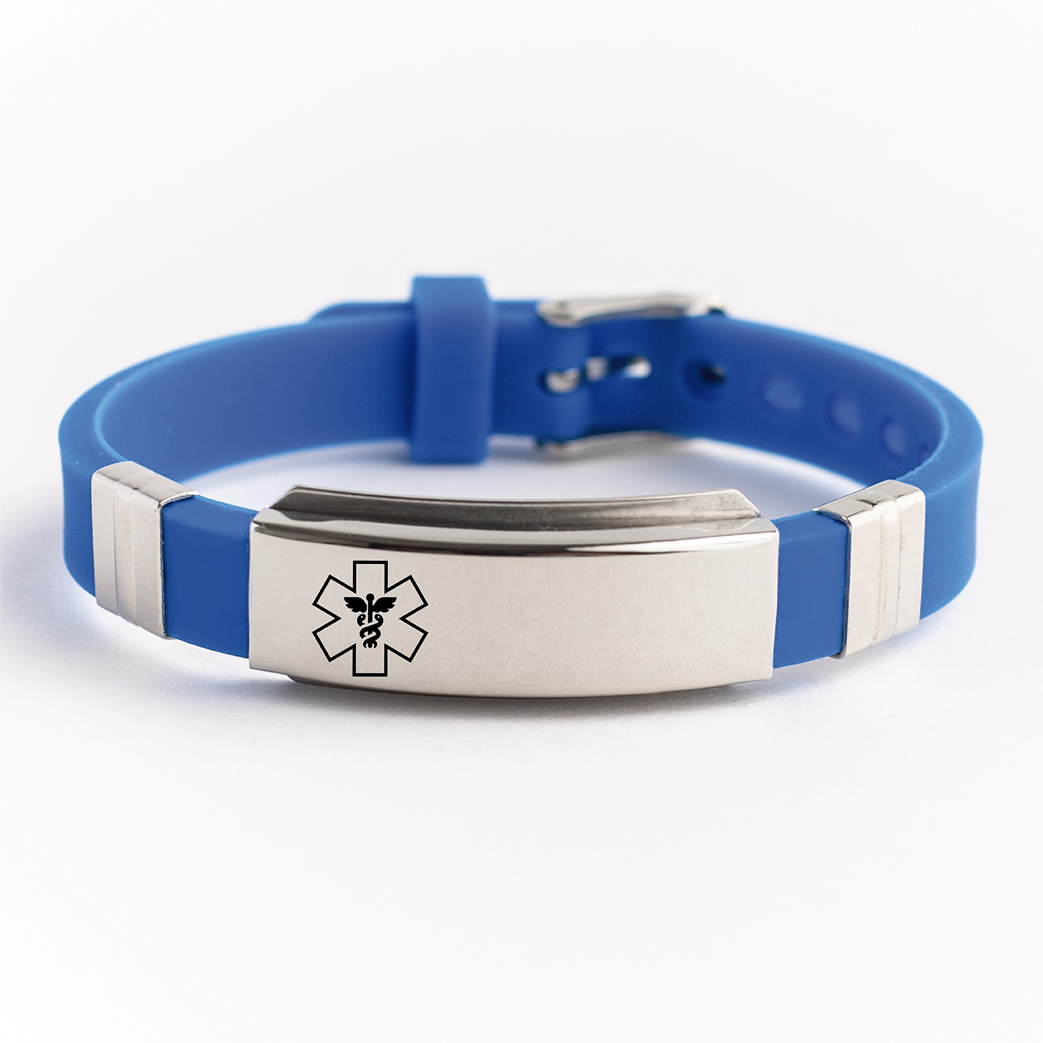Personalized Emergency Medical Alert Id Bracelet Engraved Steel adjustable bangl