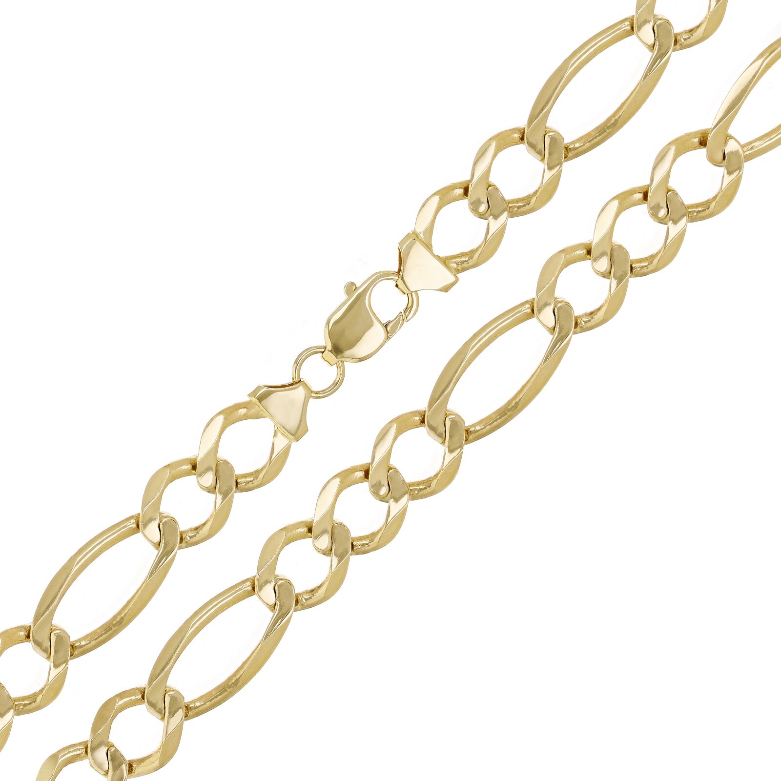 Men’s 14k Yellow Gold Solid Figaro Link Chain Necklace 20″ 11.25mm 60 grams