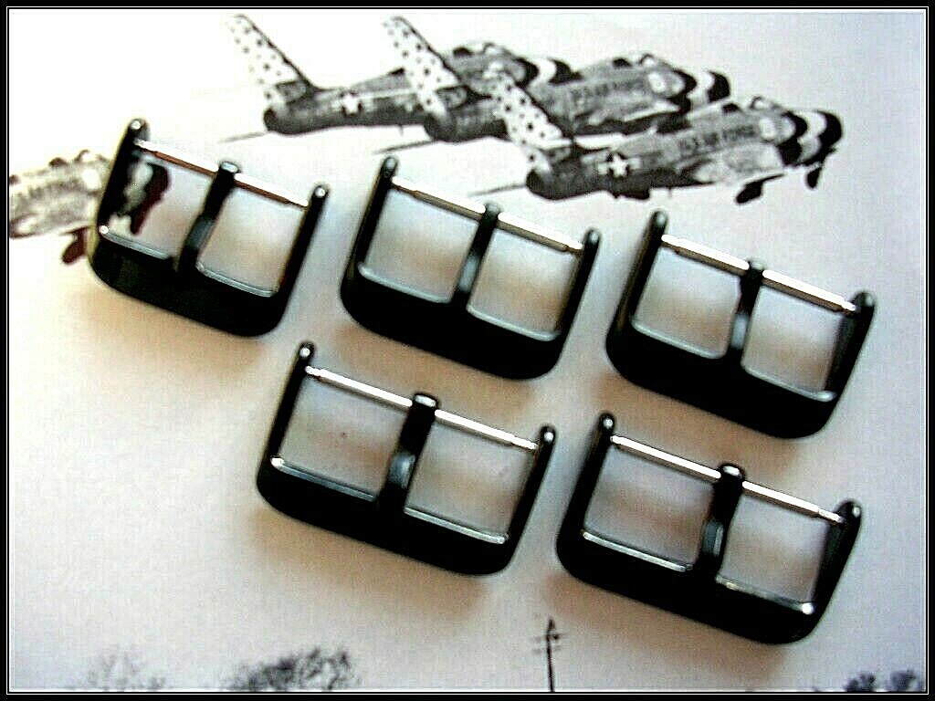 Black PVD Buckle 316L SS Round Tongue watchband strap IW SUISSE 18 20 22 24 26mm