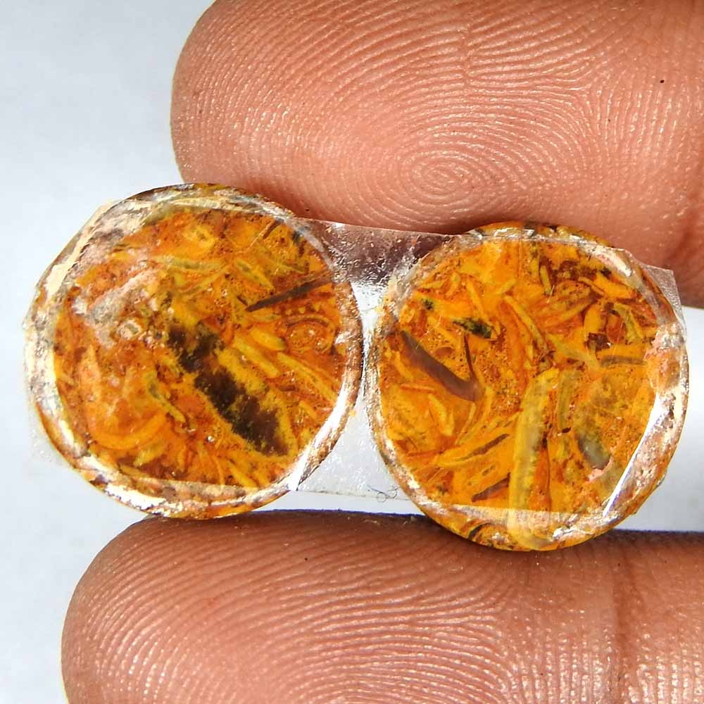 18.10Cts100%Natural Mariam Jasper Round Cabochon(14×3)Loose Gemstone