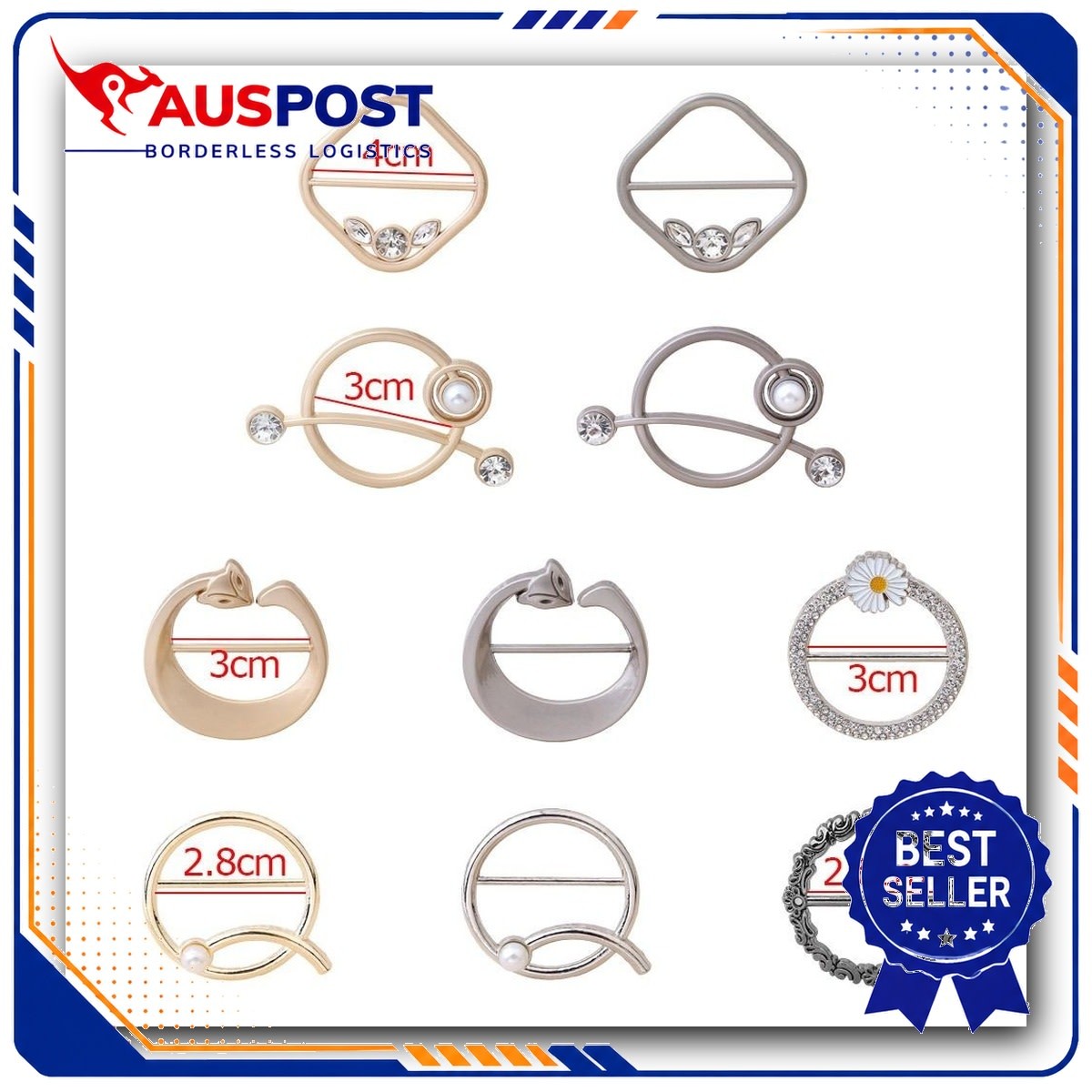 T-Shirt Clip Waist Buckle Shawl Buckle Scarf Ring Clips for Fashion Accessories