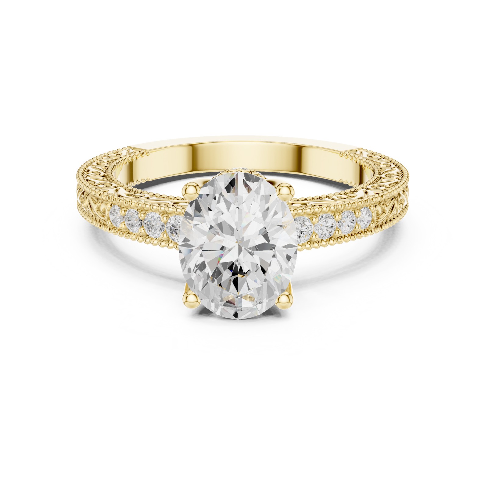 Certified 2.20 Ct Oval Lab Grown Diamond Anniversary Promise Ring 14K Gold Over