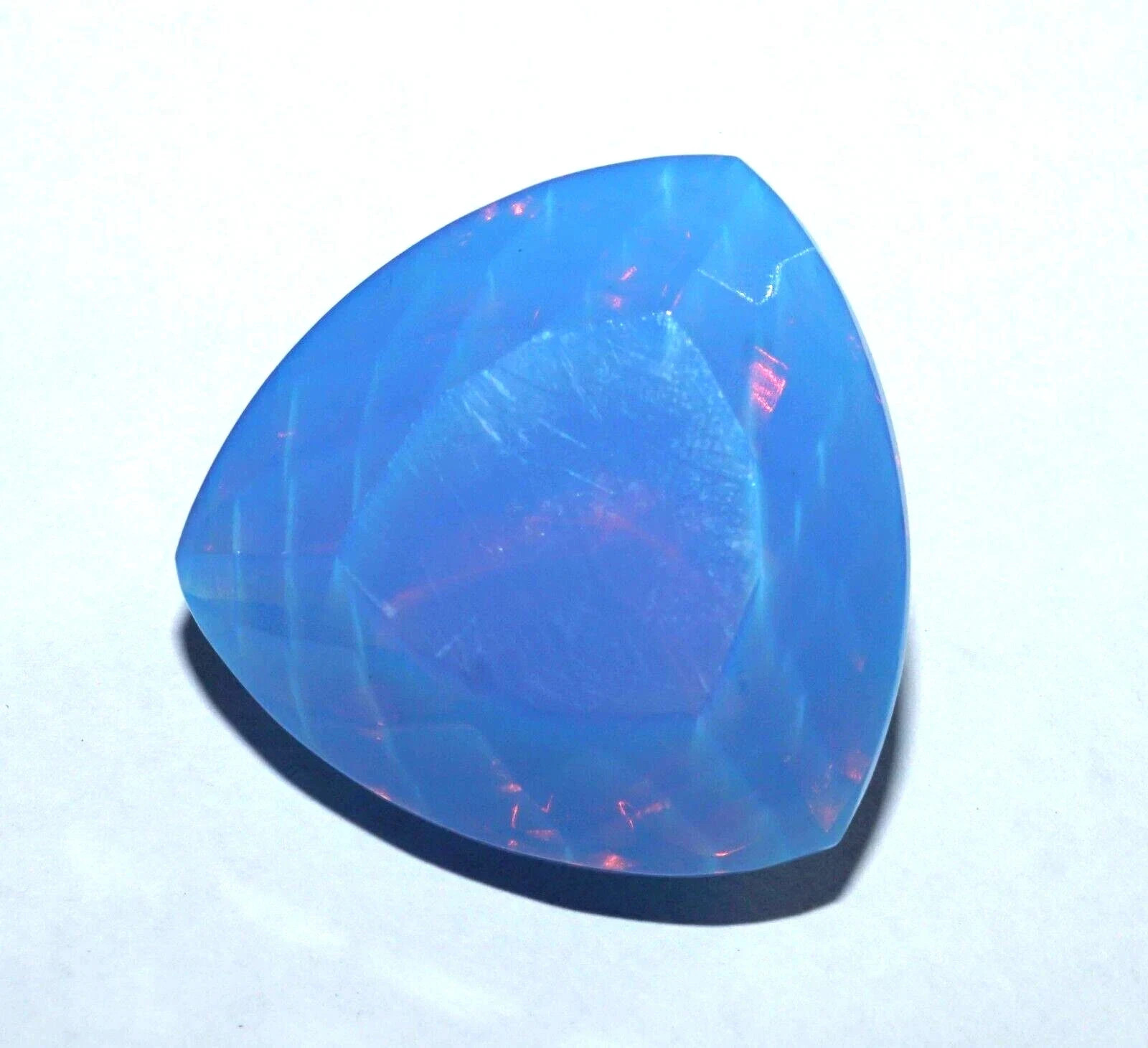 AAA 65.30 Ct Natural Blue Australia Opal Trillion Certified Welo Loose Gemstone