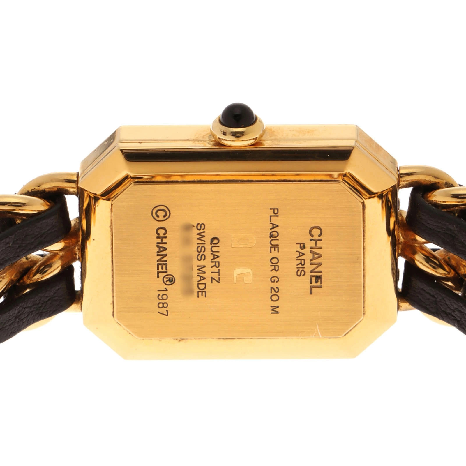 Chanel Première M H0001 Leather / Stainless Steel 20mm Black Dial Quartz #DW2715