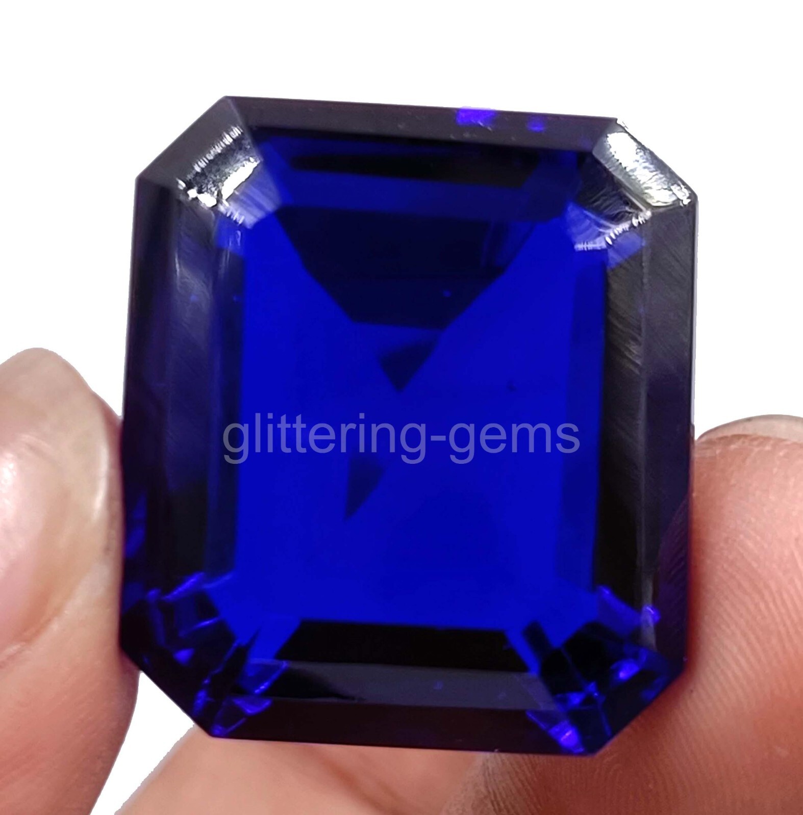 Certified Natural Brazilian 101.60 Ct Blue Emerald Cut Topaz Loose Gemstone 5AIS