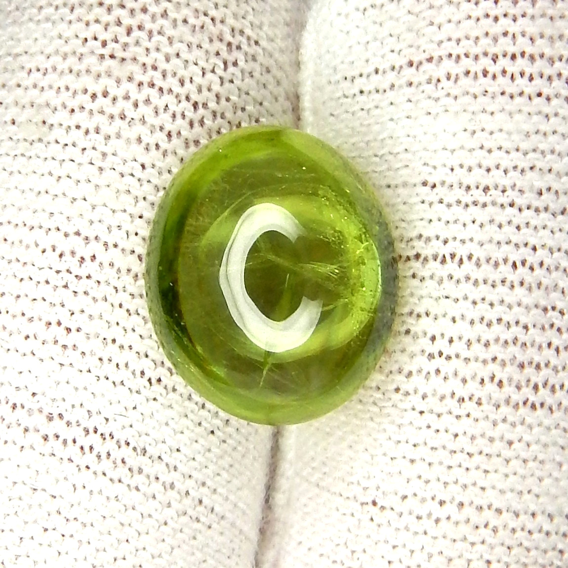 6.4ct RARE Neon Green Point Star Sphene Natural Earth Mined Unheated Oval Cab