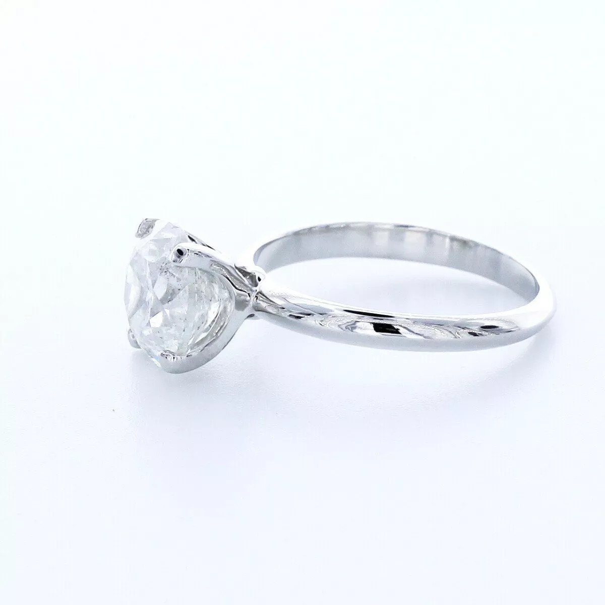 Solitaire Engagement Ring Platinum Classic 3.16 CT Round Lab-Grown Diamond E SI2