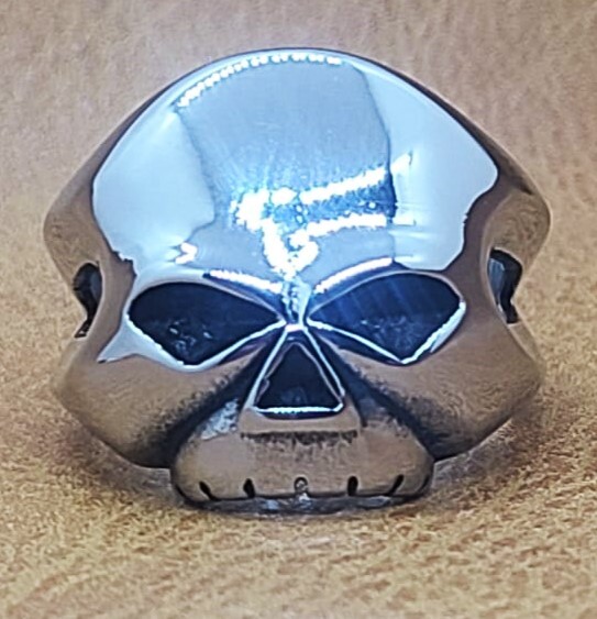 Willie G. Biker Motorcycle Solid Stainless Skull Ring Silver, Sizes 7 thru 15