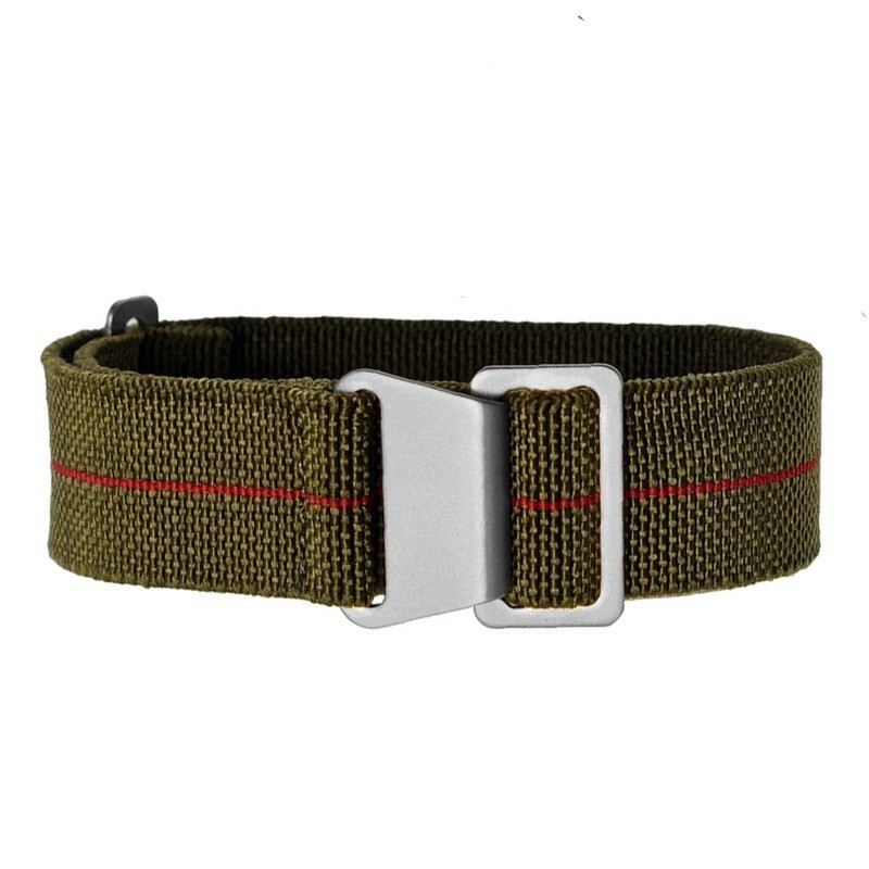 60s French Troops Parachute Bag Elastic Watch Strap 20mm 22mm Nylon Watchbands