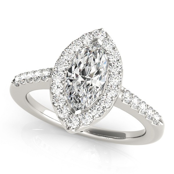 VS F 0.75-1.35 Ct Marquise Lab Grown Diamond Designer Halo Engagement Ring Gold