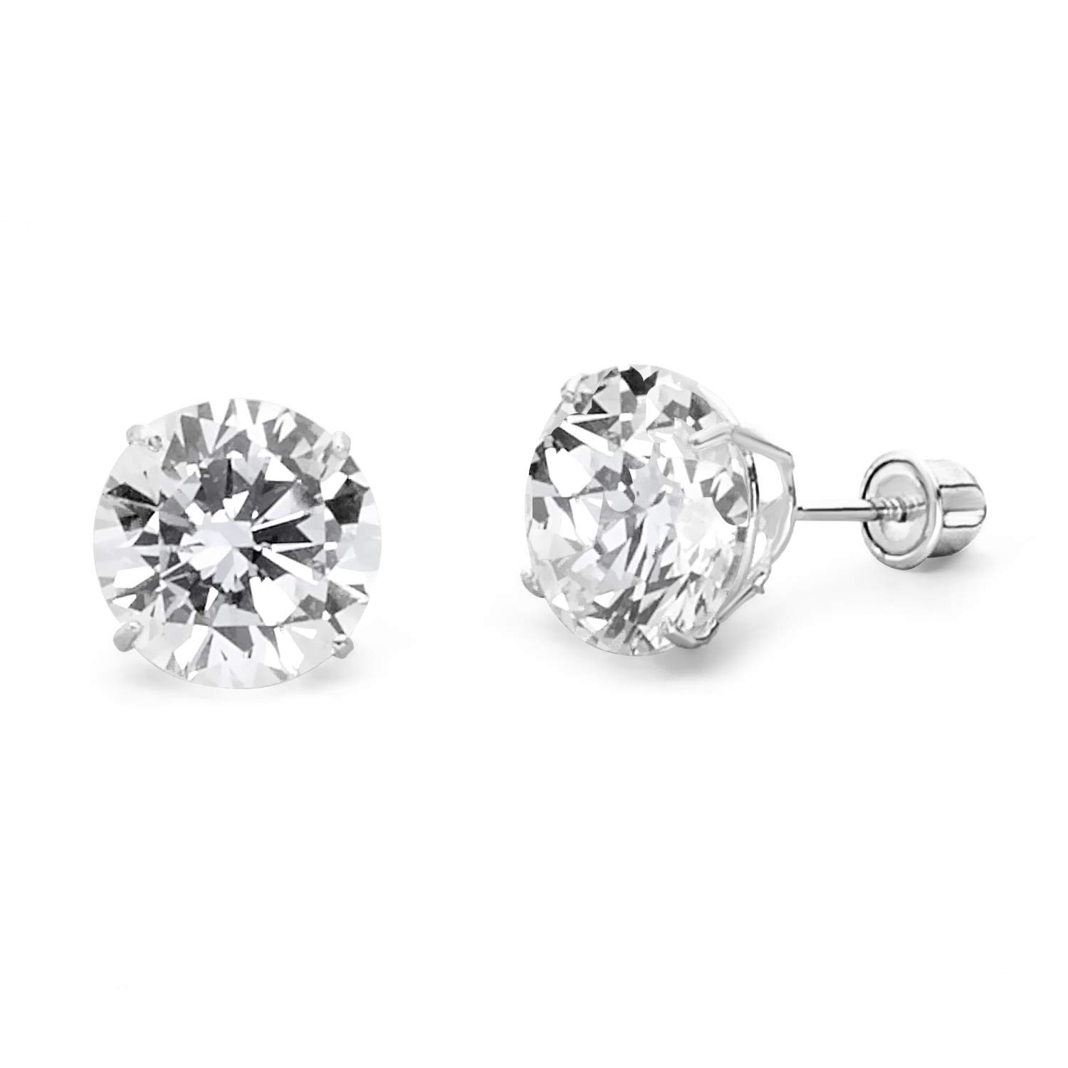 14k REAL Yellow/White Gold 2mm, 3mm, 4mm, 5mm, 6mm, 7mm, 8mm Round Solitaire …