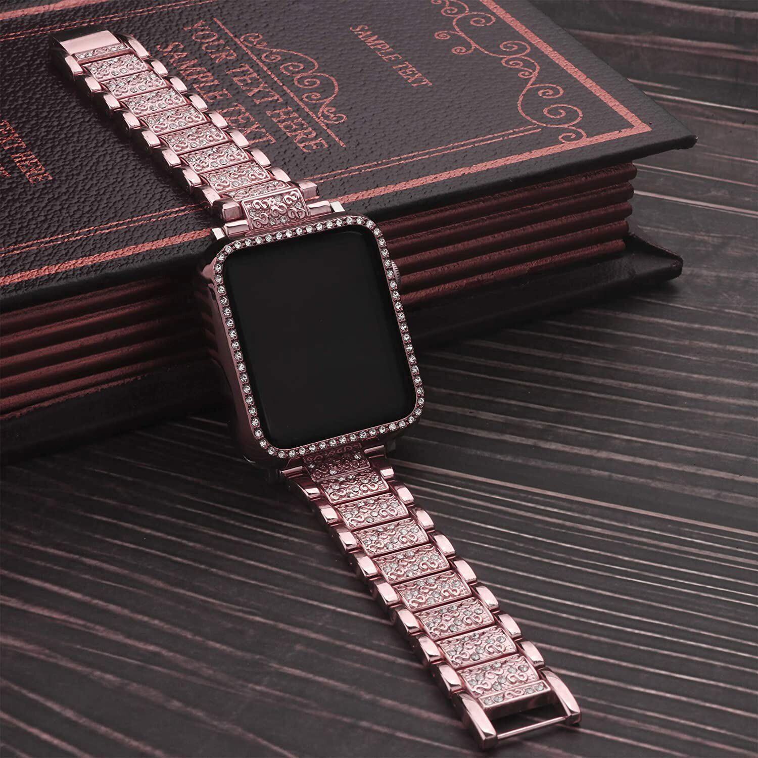 Bling iWatch Band Strap Diamond Case For Apple Watch Series 9 8 7 6 5 4 3 2 49mm