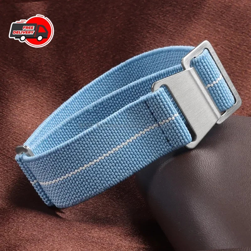 18/20/22mm Elastic Nylon Watch Band French Military Style Sport Strap Men Women
