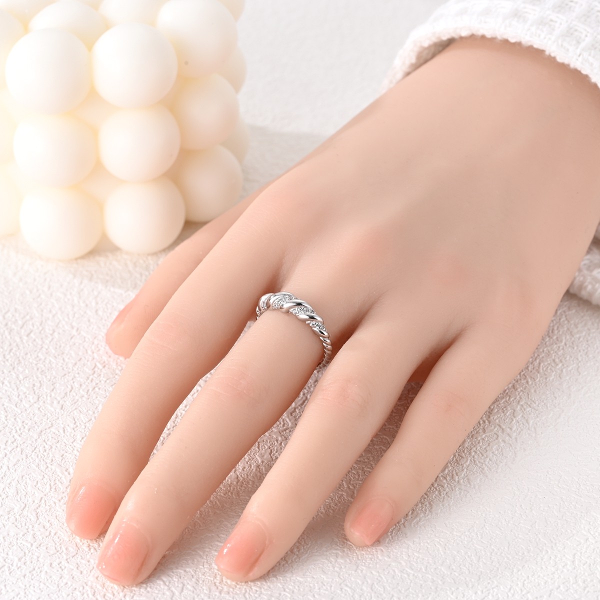 LAZA 925 Sterling Silver Gradual Twists Finger Ring AAA CZ Women Jewelry