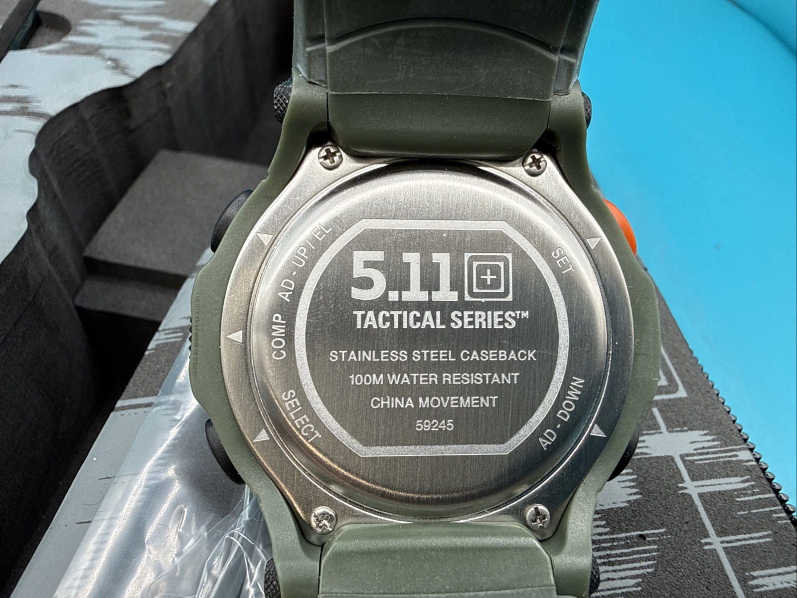 511 5.11 Tactical Field Ops Watch (59245) Green with Case Military Sure Shot