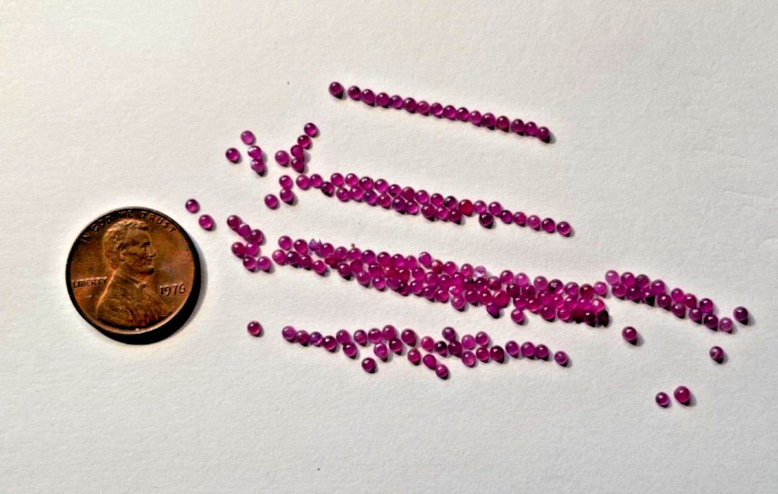 GENUINE ROUND RUBY CABACHONS LOT 4.75 CARATS 1.9-2.1 MM BELOW WHOLESALE!!!