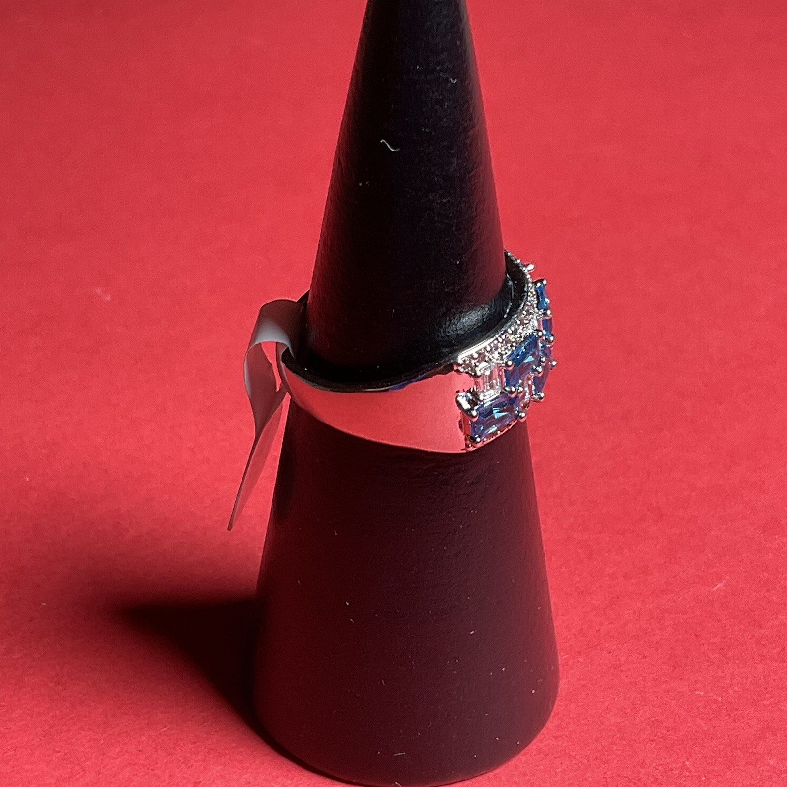 Bomb Party RG54578 “Wrapped With Love” Lab Created Spinel Rhodium Sz 9 Ring NWT