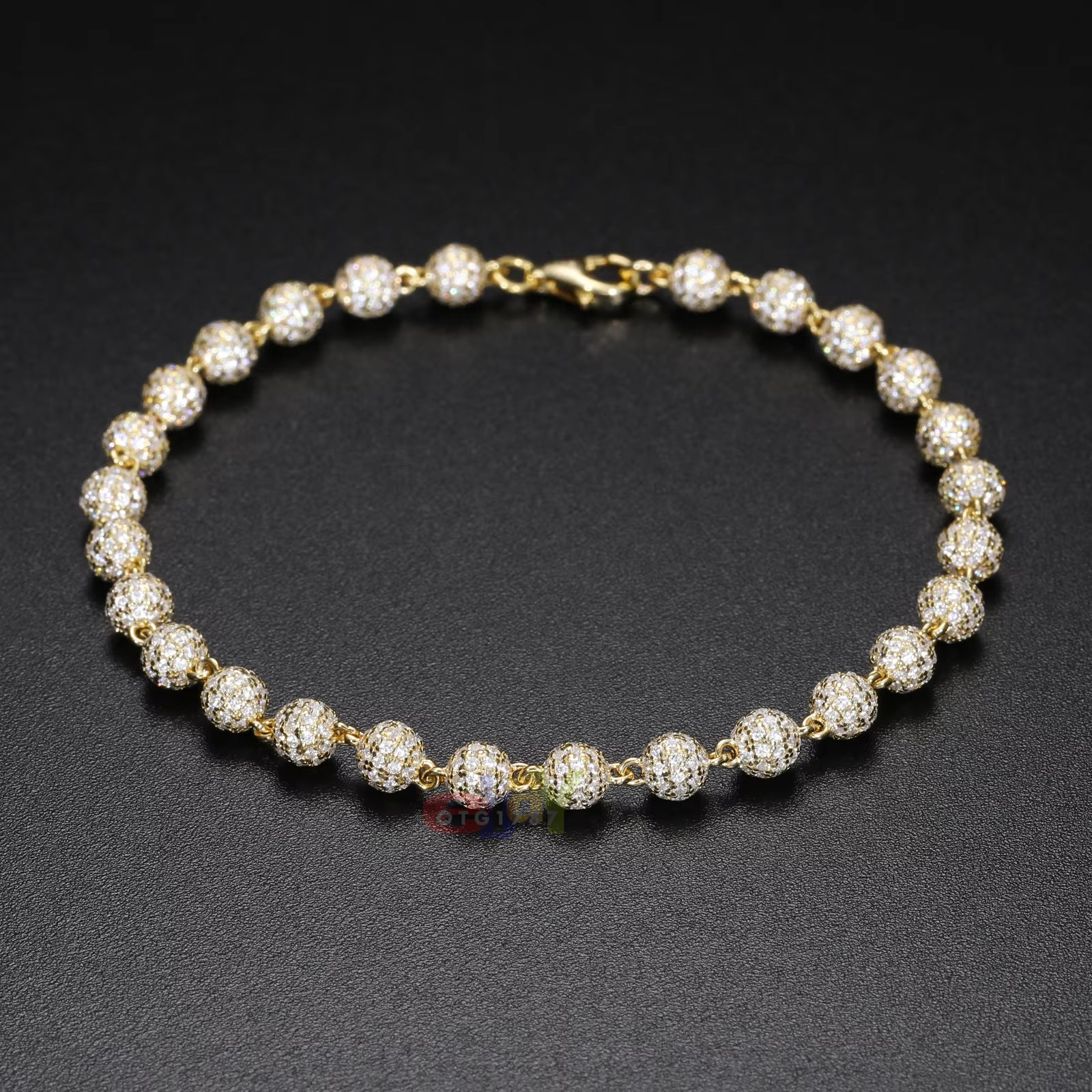 5mm Fully Iced VVS1 D Moissanite Bead Tennis Chain / Bracelet 925 Passes Tester!