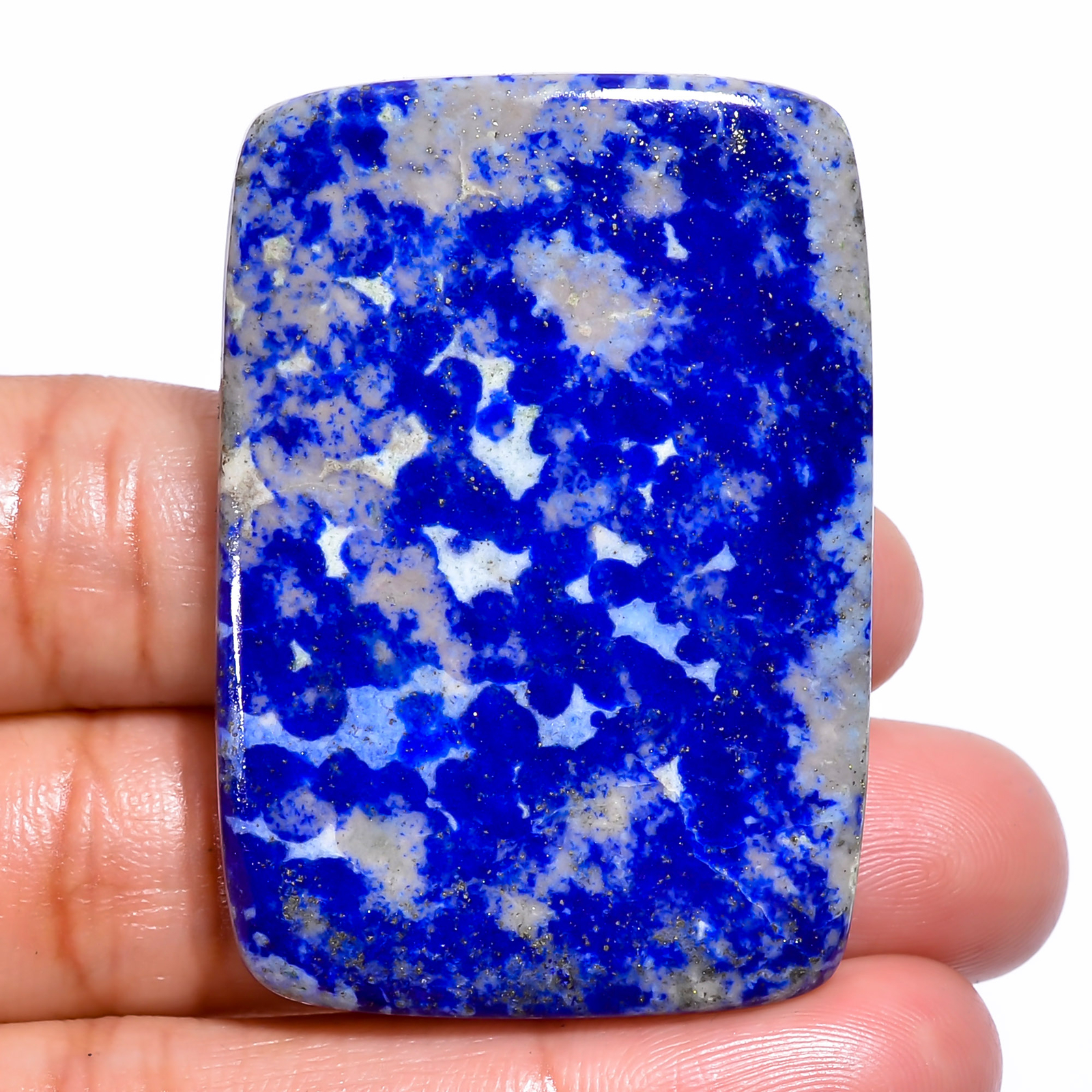 Natural Lapis Lazuli Radiant Cabochon Loose Gemstone 120 Ct. 46X32X6 mm EE-26724