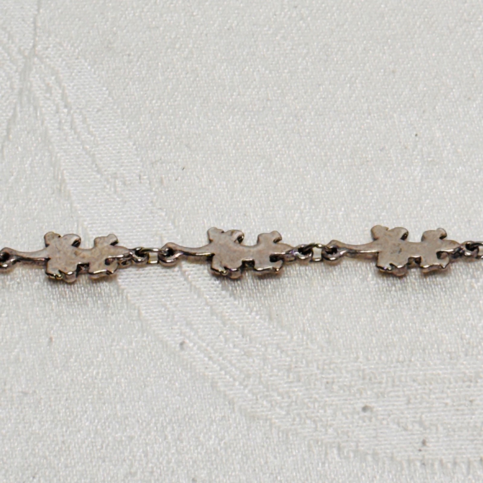 BRACELET lizard gecko silvertone metal links fold over clasp vintage 7 1/4″ c