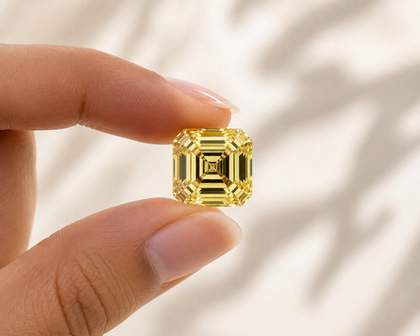 1 Carat Premium Lab Grown Diamond VVS1 6×6 MM Asscher Cut Yellow Color