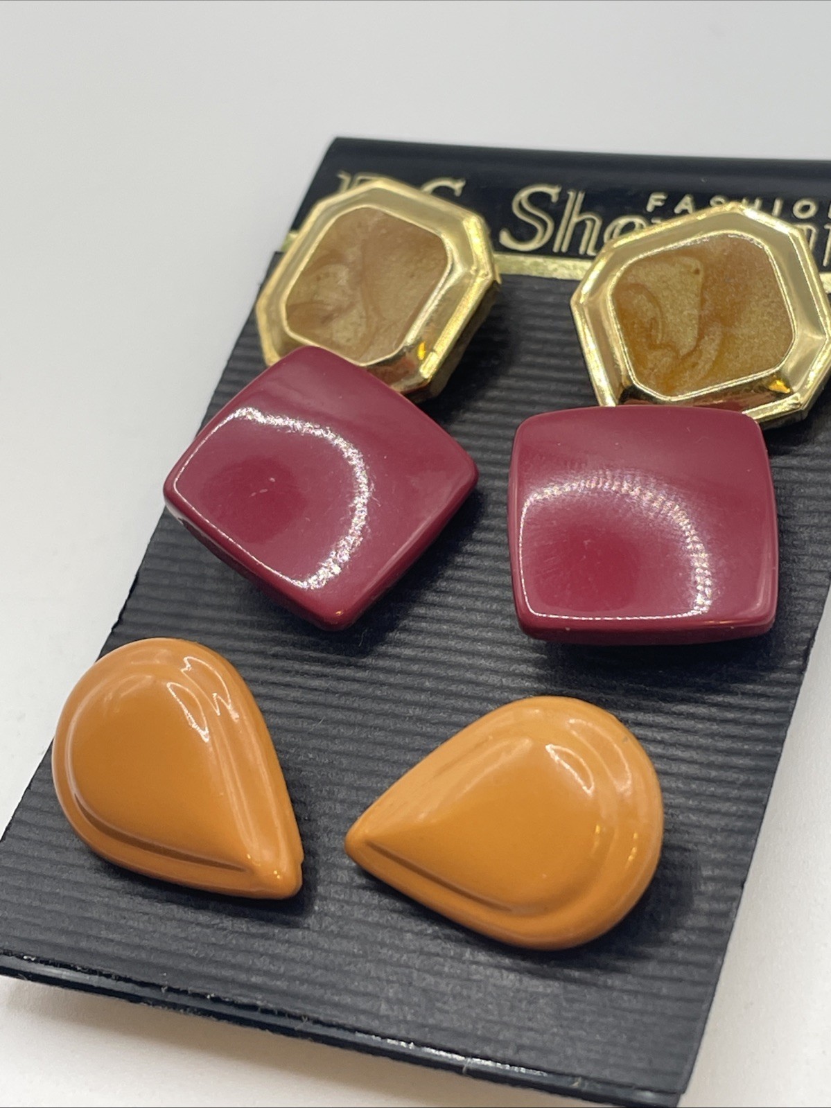 Earrings Vintage Set Of 3 DS Sherman Simple Retro 80s 90s Stud Jewelry