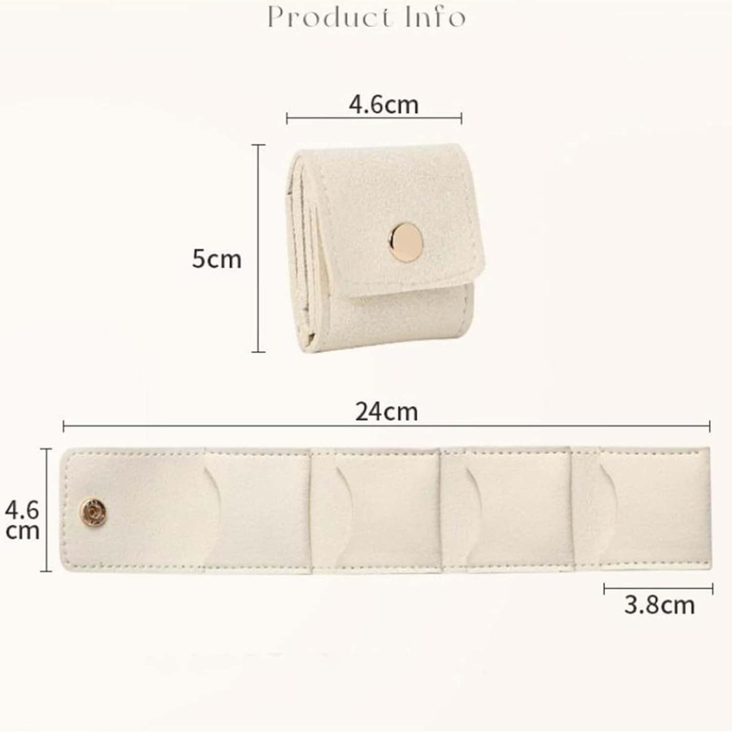 Mini Travel Jewelry Bag Velvet Lined Foldable Multifunctional Organizer