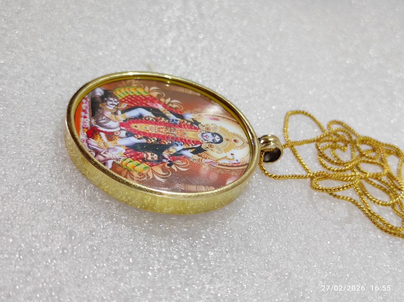 Handmade Handcrafted Pure Brass Tantra Goddess Kali Maa Pendant Necklace Chain.